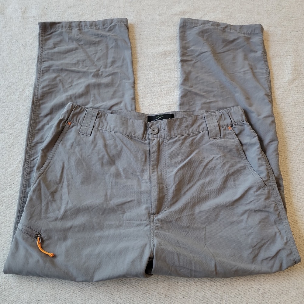 Orvis Trout Bum Pants Men's Medium Gray Straight Leg Outdoor Fishing Hiking